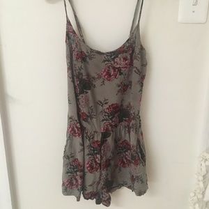 small green flowery urban outfitters romper